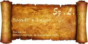 Szoták Lajos névjegykártya